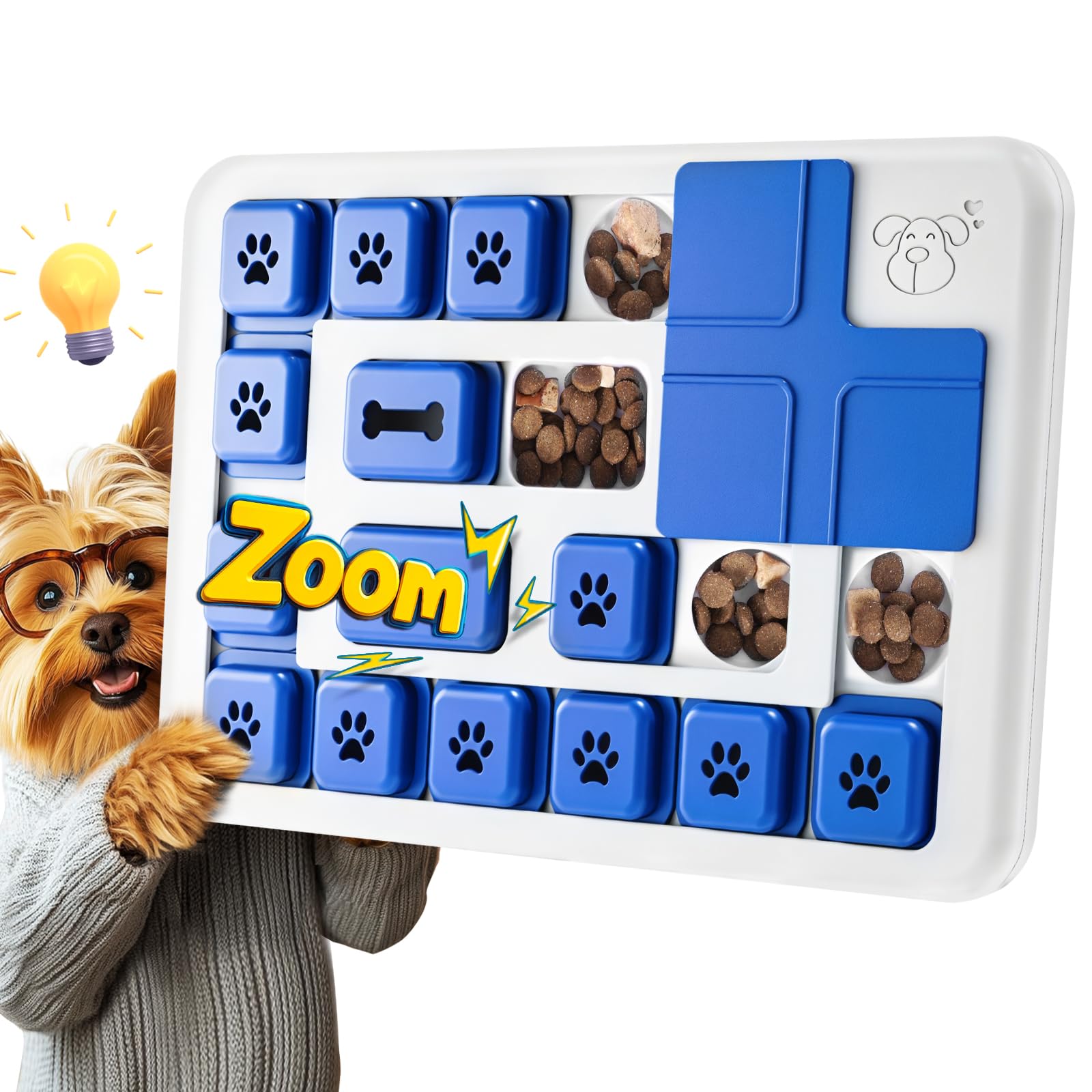 Giocattolo Intelligente Per Cani, Contro La Noia Con Suoni Squittenti, Giocattolo Per Premi, Addestramento Del Qi, Lavabile, Per Cani Di Piccola Taglia Di Tutte Le Taglie,Blu