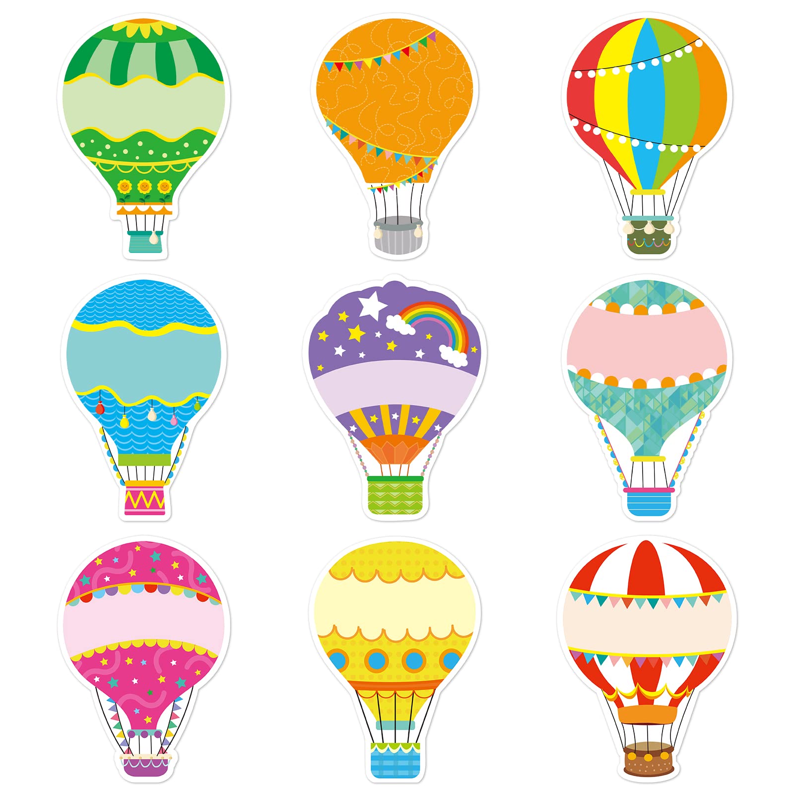 Buy 45 Pcs Colorful Hot Air Balloons Cutouts Birthday Bulletin Board 