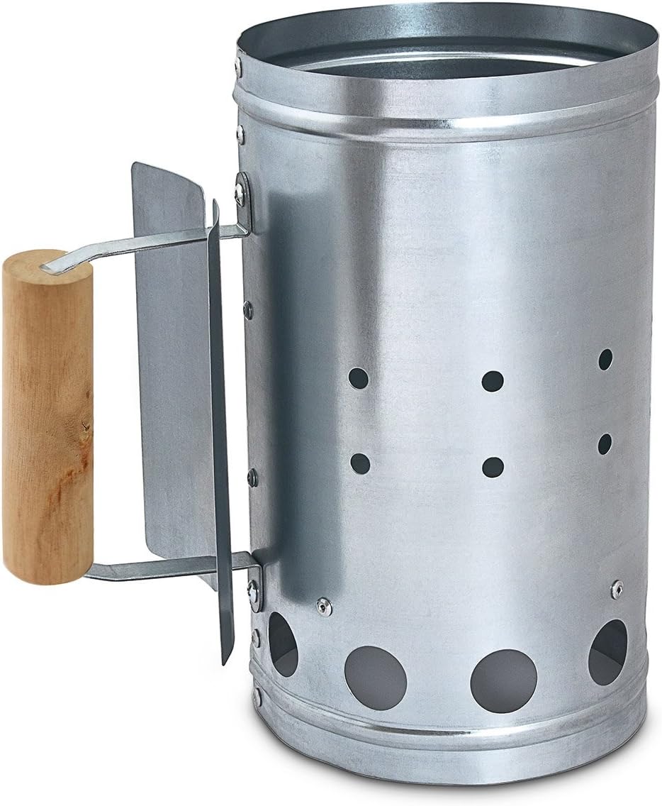 Zinc Charcoal Barbecue Starter with Plastic Handle 27 cm