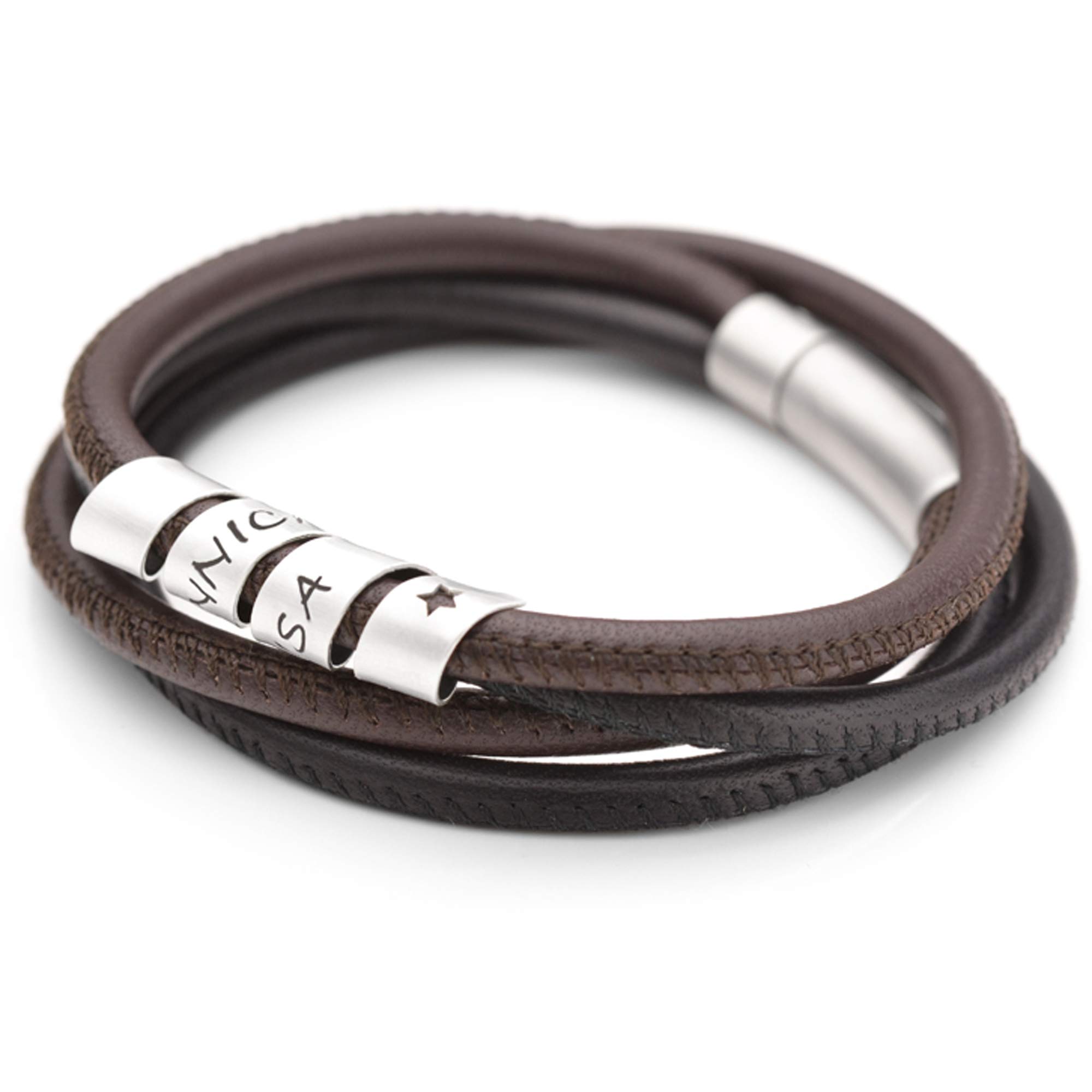 Herren Armband Männerarmband personalisiert LOOP MEN STAR Nappa Männer Armband mit Gravur