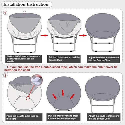 Miniatura 6 de LXYUMM - Fundas elásticas de jacquard para silla de luna, fundas elásticas para silla Papasan, funda elástica para silla de platillo, funda suave