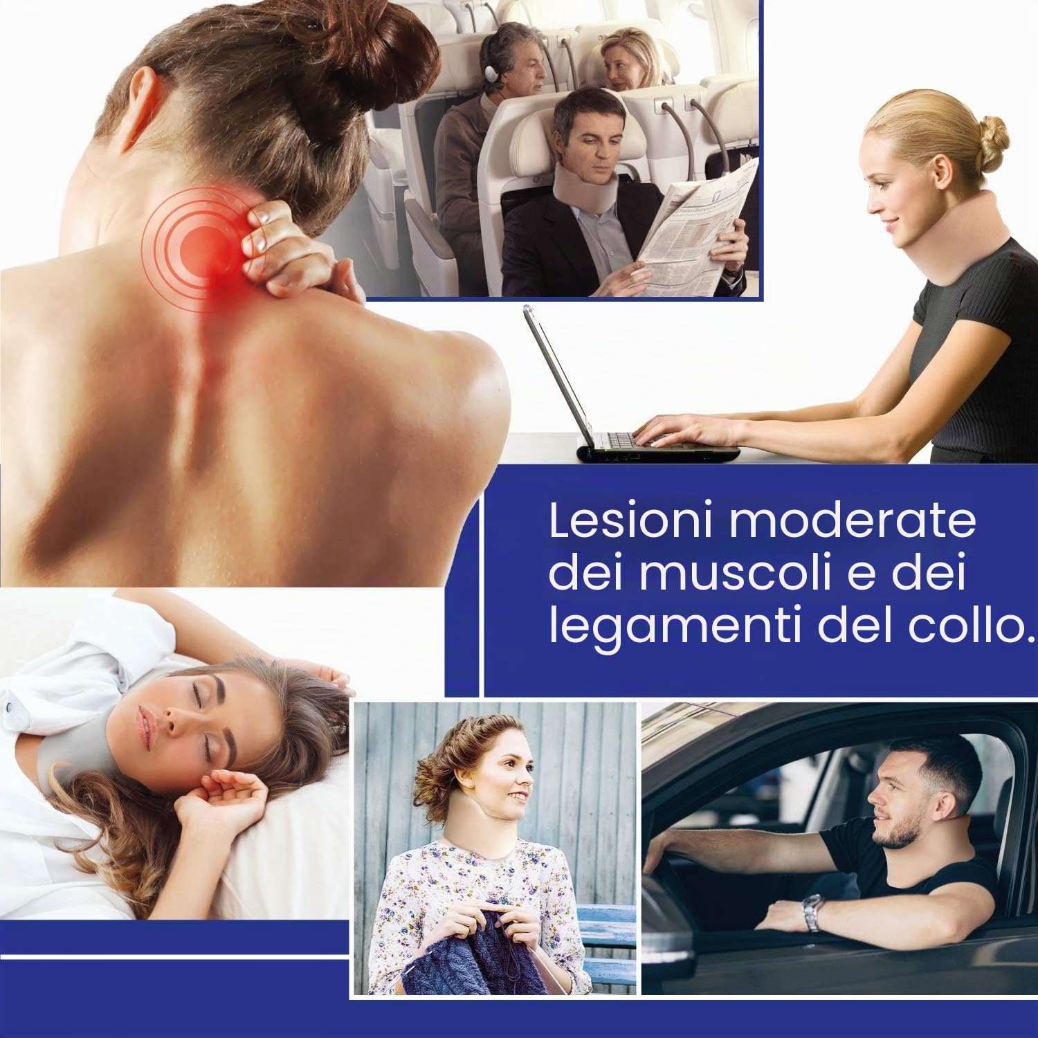 Collare per cervicale, supporto cervicale, regolabile, morbido, 100% cotone, allevia la colonna vertebrale, i muscoli, la stampa articolare piccola, beige