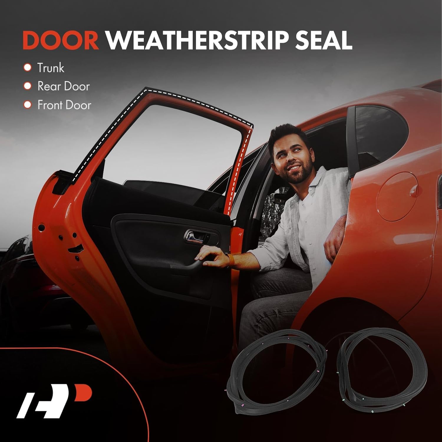 A-Premium 2PCS Front Car Door Weather Stripping Seal Strips Compatible with Toyota 4Runner 1984-1989, Pickup 1984-1988