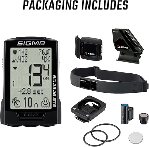 Miniatura 2 de Sigma BC 23.16 STS - Computadora digital inalámbrica para bicicleta, altitud, cadencia y funciones cardíacas para ciclistas competitivos, registra