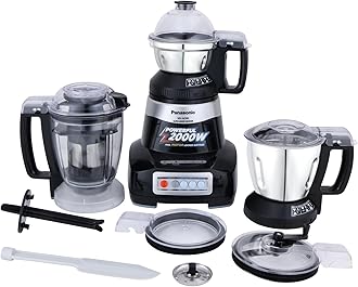 MX-AE390 2000W (MMLW) Mixer Grinder (Black) | 3 Jars – 2 Stainless Steel Multipurpose + 1 Juicer | Heavy Duty Motor | 2 Years Product Warranty + 5 Years on Motor