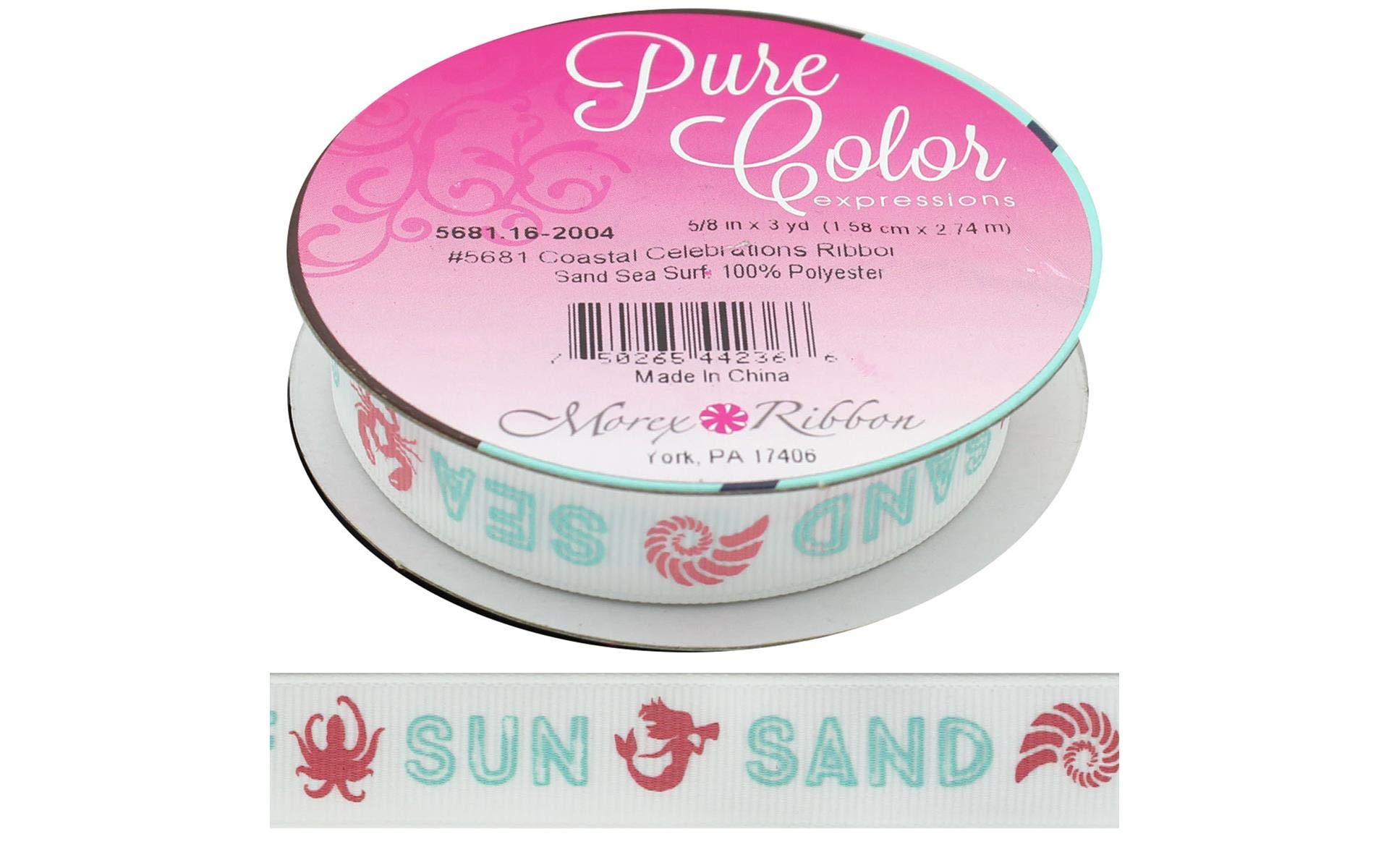 Morex Ribbon Coastal Celebrat 5/8"x3yd Sea Surf