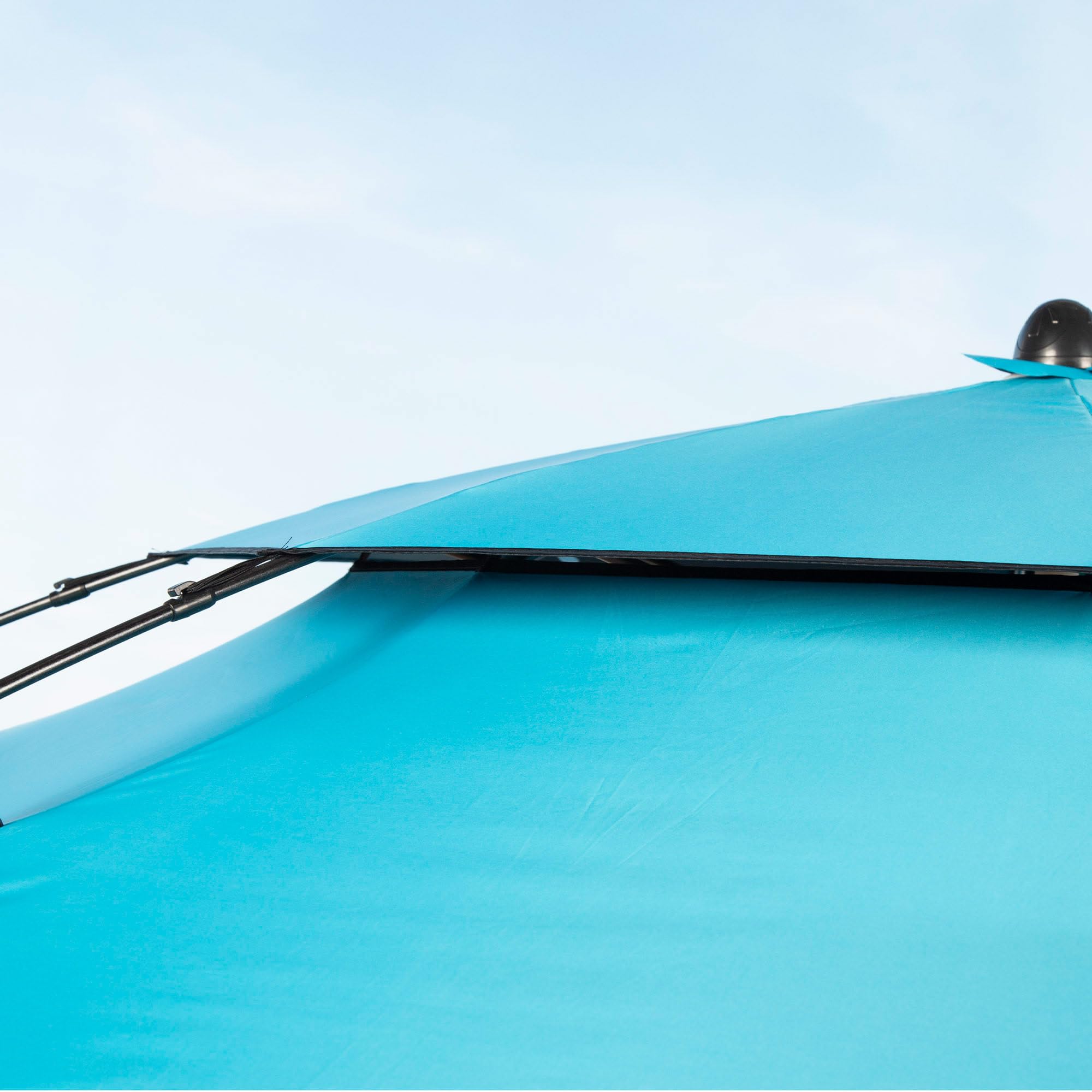AKTIVE Ombrellone da spiaggia e da pesca antivento 200 cm, Blu, UV50, Palo basculante, Ventilazione superiore