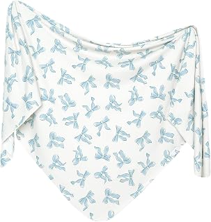 CopperPearl Daphne Large Premium Knit Swaddle Blanket 46x46" - Soft Stretchy Receiving Blanket for Newborns & Toddlers
