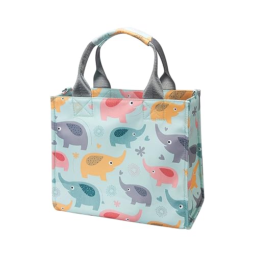 Small Diaper Bag Waterproof Diaper Tote Bag Multi-Function Small Baby Bag for Baby Diapers Lightweight Baby Bag Messenger Bag (Blue Elephant)