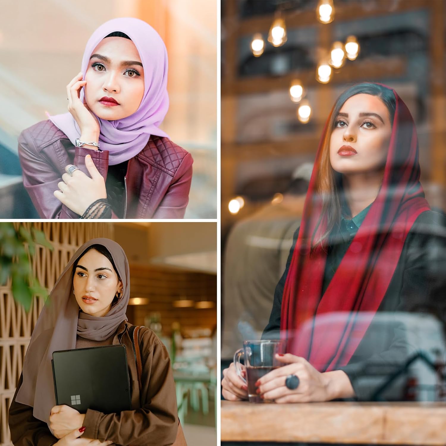 Beieverluck 10 Pieces Chiffon Hijab Head Scarf for Women Solid Color Chiffon Long Scarf Shawls and Wraps Lightweight, 10 Colors - Image 6