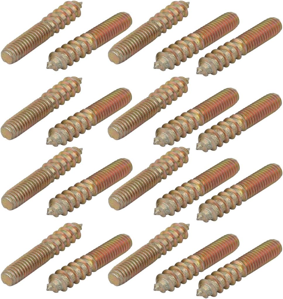 M6x35mm Carbon Home Hardware Steel Zinc Plated Hanger Bolt 20pcs Model:43as613qo639