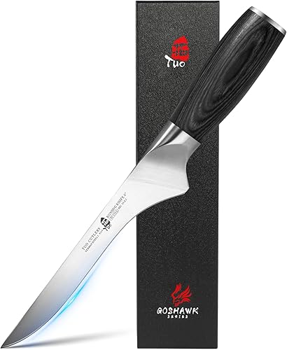 TUO Picadora de carne de 6 pulgadas cuchillo chino para cortar carne cuchillo de carnicero acero inoxidable alemán de alto carbono mango ergonómico