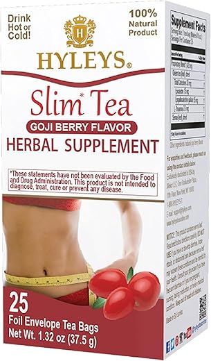 Hyleys Slim Tea Goji Berry Flavor - Weight Loss Herbal Supplement Cleanse and Detox - 25 Tea Bags (6 Pack) 5 Hyleys Slim Tea Goji Berry Flavor - Weight Loss Herbal Supplement Cleanse and Detox - 25 Tea Bags (6 Pack)
