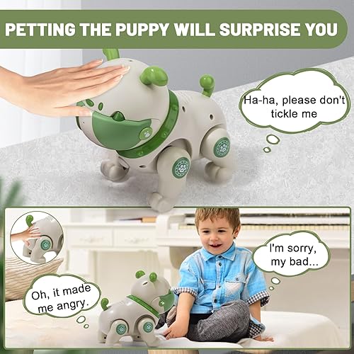 Miniatura 3 de Robot Pets juguete para niñas y niños pequeños, juguete de control remoto para perros con interacción táctil, grabable, modo de música relajante,