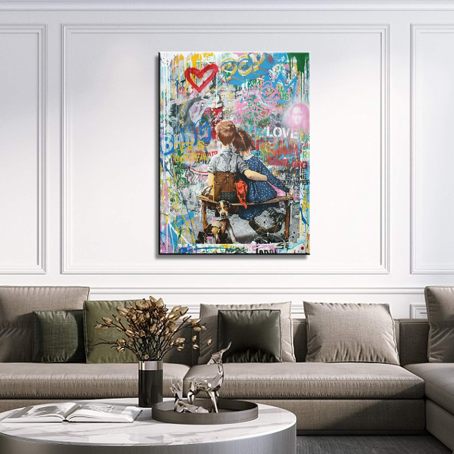 Amazon.co.jp: バンクシー アートパネル 女の子 赤い風船ス トリート