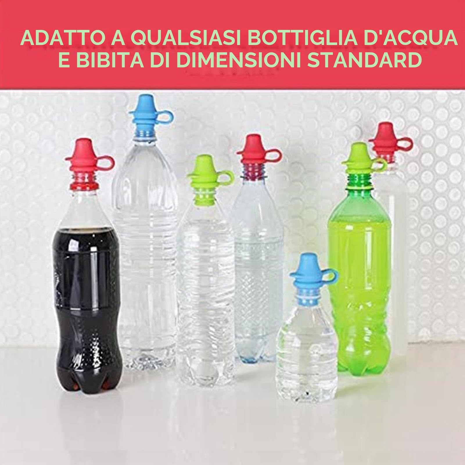 4 Tappi Per Bottiglia D'acqua Antigoccia, Adattatore Universale Per Beccuccio Per Bottiglia In Silicone Tappi Di Ricambio Bottiglia D'acqua Di Anti-Fuoriuscita Per Bottiglia D'acqua Per Adulti Bambini