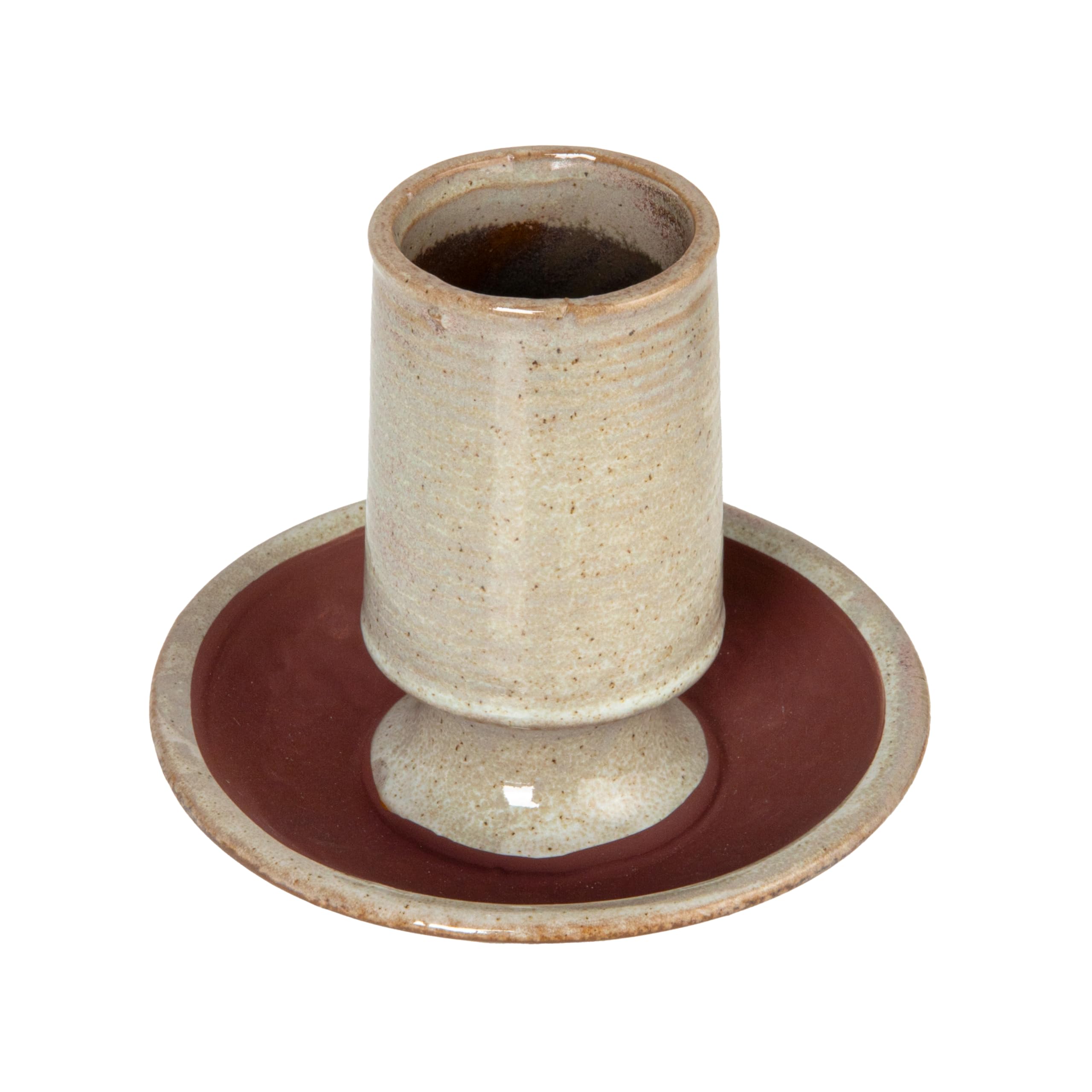 Stoneware Match Holder with Striker Plate, Reactive Glaze, Grey (Each One Will Vary)