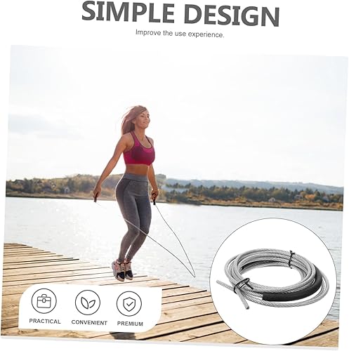 Miniatura 4 de NOLITOY Cable de repuesto de cuerda de saltar con peso para entrenamiento de fitness, alambre de acero de alta resistencia, intensidad ajustable