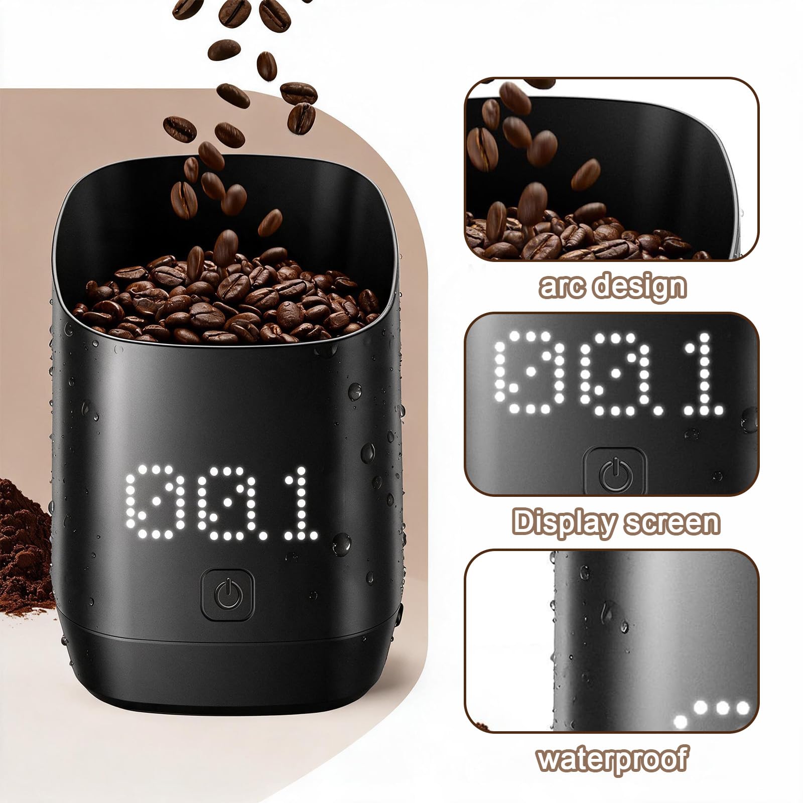 Balance à café numérique avec écran LED - Doseur numérique - Avec minuterie - Rechargeable - 0,1 g - Design simple - Conçu pour les baristas et les amateurs de café