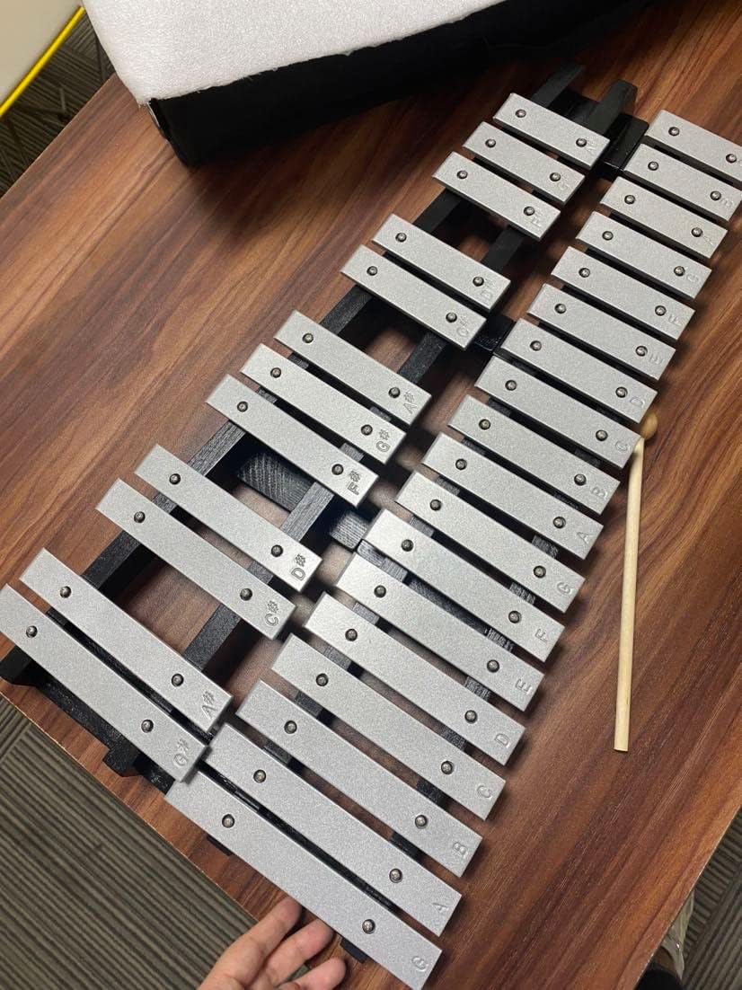 MIRIO 30 Notes Foldable Glockenspiel Xylophone Percussion Set, Glockenspiel Bell Kit With Carry Bag, Mallets for Beginner/Professional, Children Educational Percussion Musical Instrument (Silver) : Musical Instruments