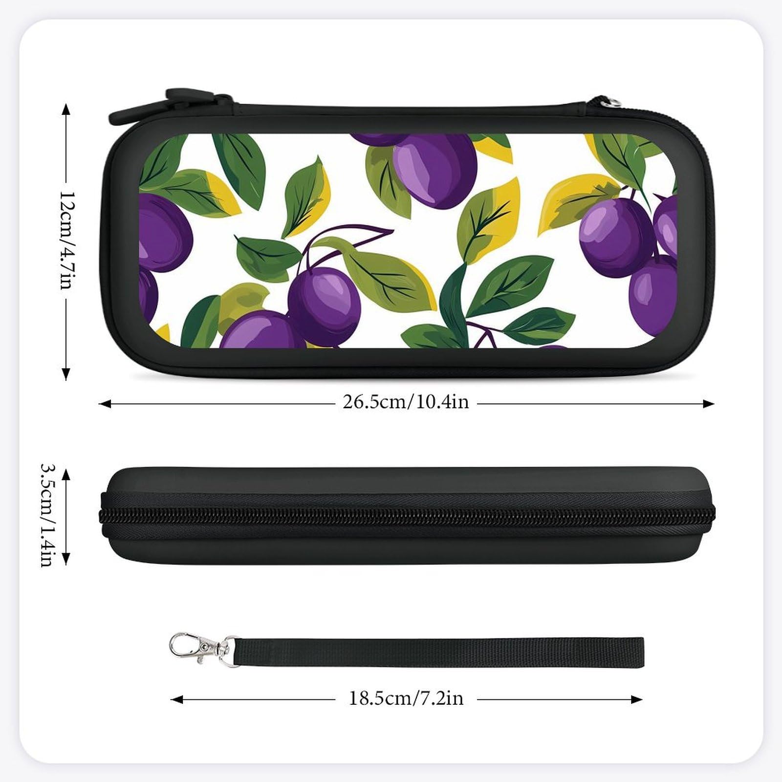 Prunes Compatible with Switch Carrying Case Hard Travel Game Bag Pouch with 15 Games Accessories Black-style
