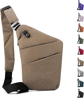 Anti Theft Crossbody Travel Bag - Multi-pocket Shoulder Bag with Adjustable Strap,Slim Sling Bag for Women Men