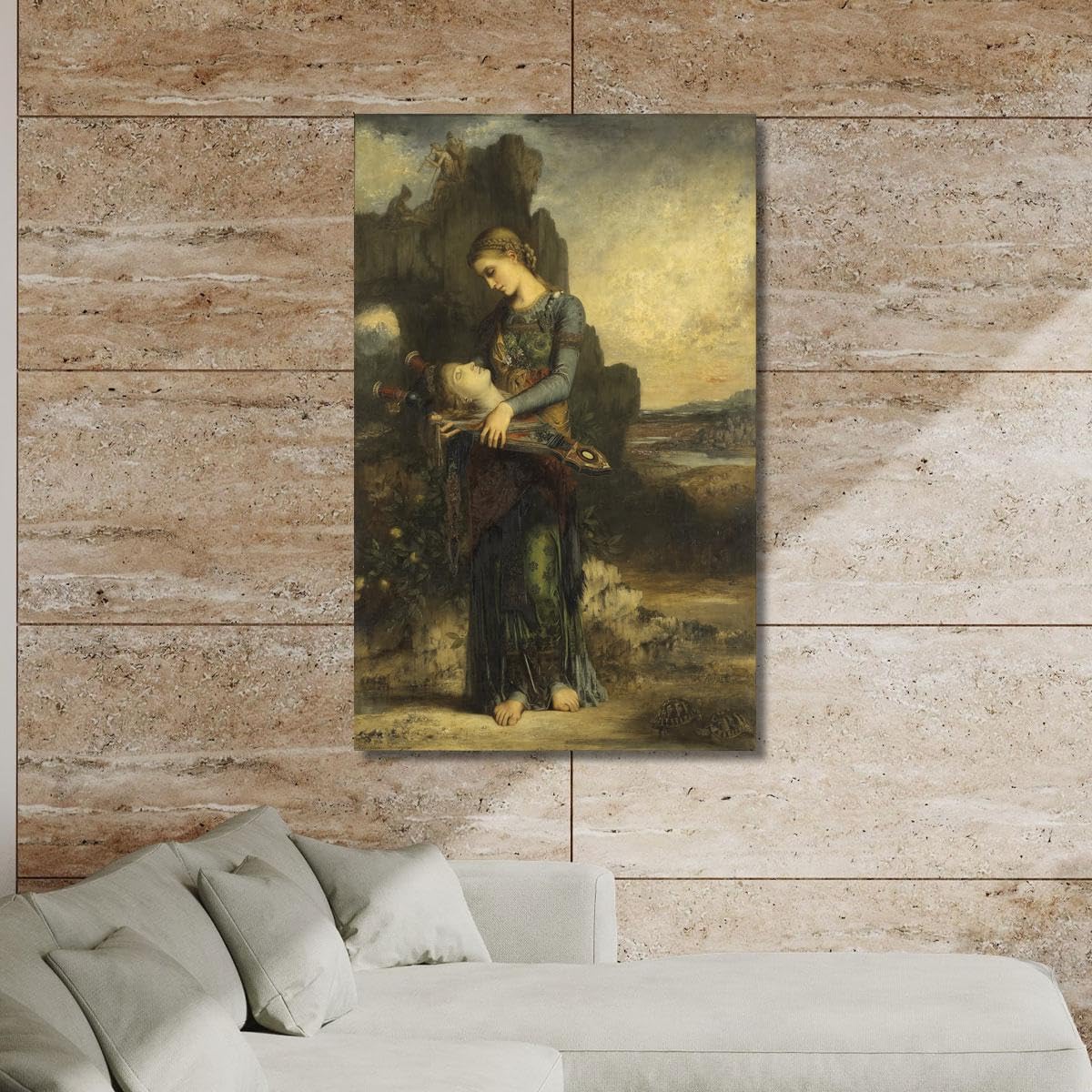 CheQuadro! Orfeo Gustave Moreau, gmr26 quadro stampa su tela, arte moderna, fine art, arredo parete, decorazione casa, pronto da appendere 75x45 cm