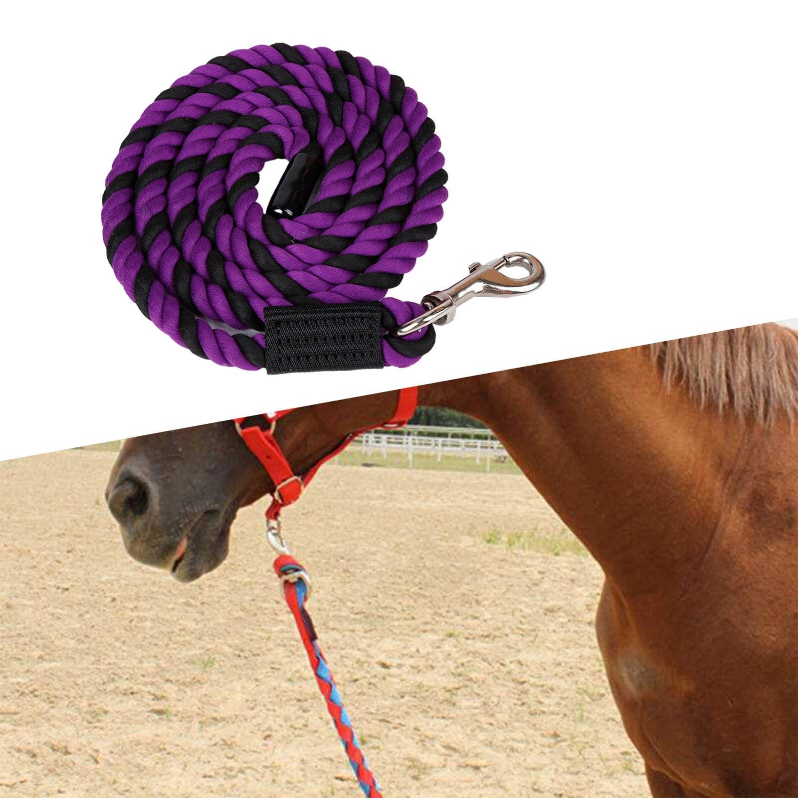 kowaku Horse Training Leash with Swivel Hook for Leading and Obedience, Purple Black