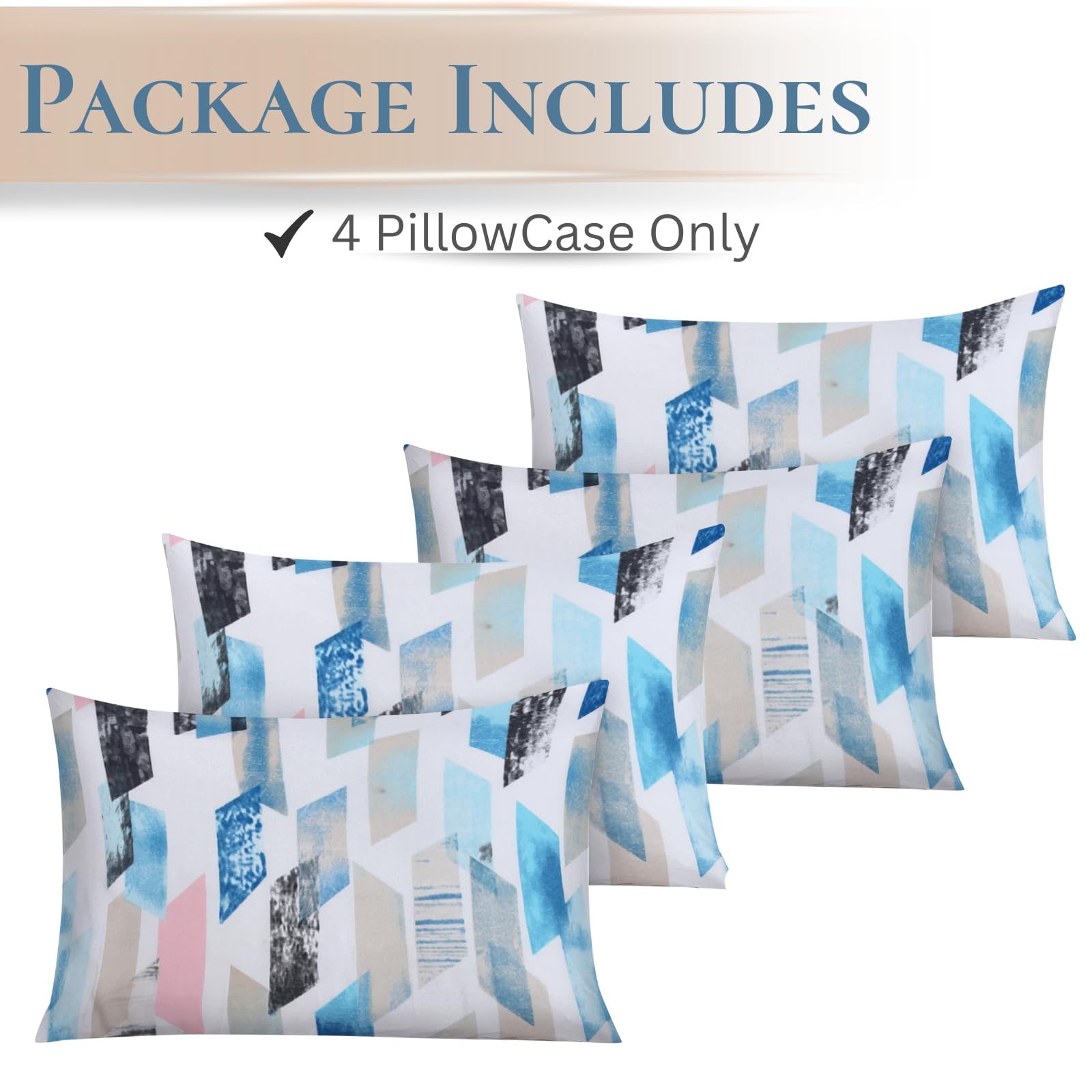 EverSoft Bedding Pack of 4 Pillowcases 50x75cm Soft Pillow Cases, Wrinkle Free Easy Care Pillow Covers - Image 2