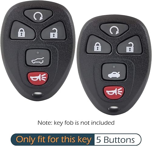 Miniatura 7 de GFDesign Funda protectora de silicona para llavero de 5 botones, compatible con Chevrolet Cobalt Malibu Suburban Tahoe Traverse GMC Acadia Yukon