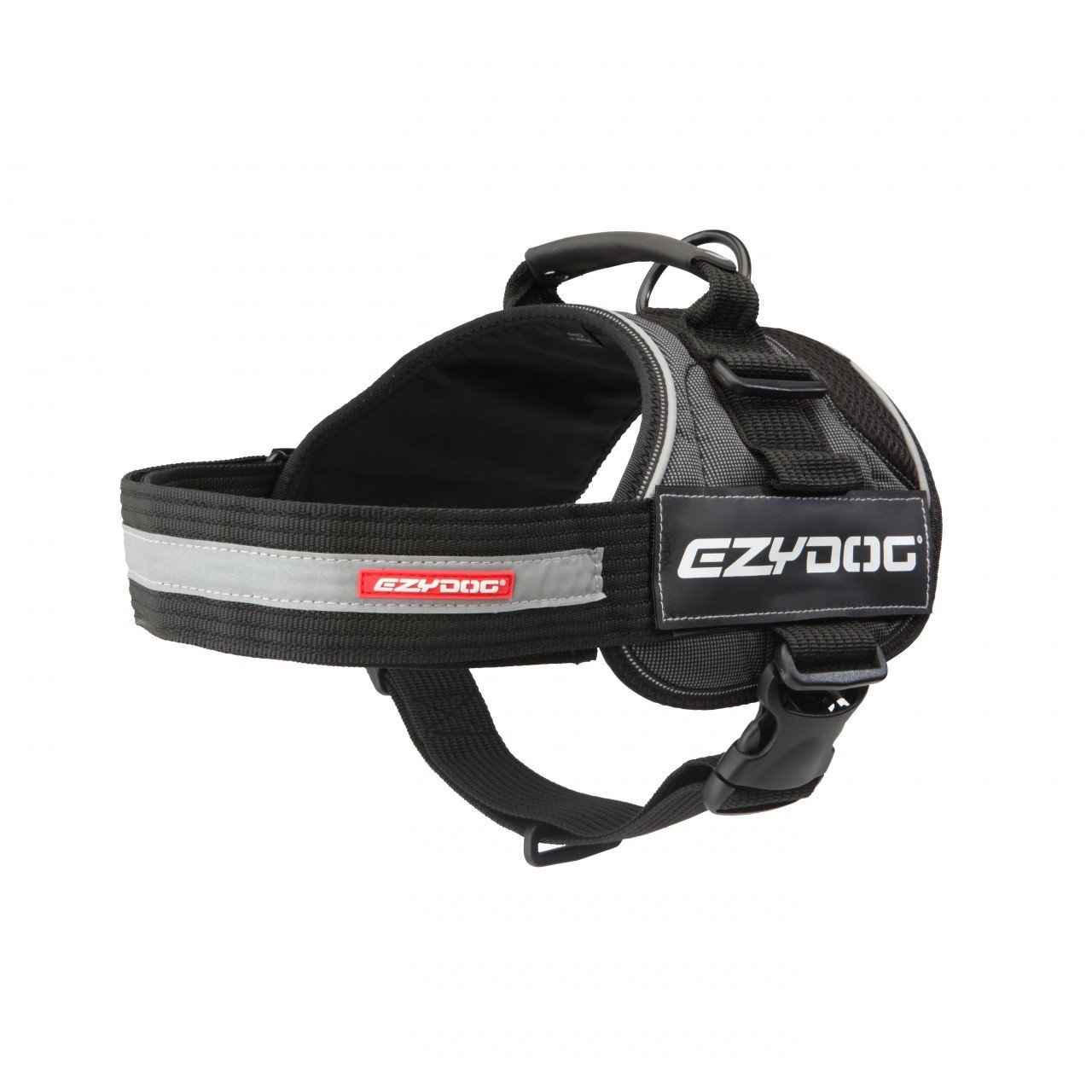 EZYDOG Convert Dog Harness | Magnetic Handle, Anti Pull Harness, Dog Harness for Small, Medium and Large Dogs, LED Light Mount, Reflective Strips, Contoured & Breathable Fabric (M, Charcoal) Medium Charcoal