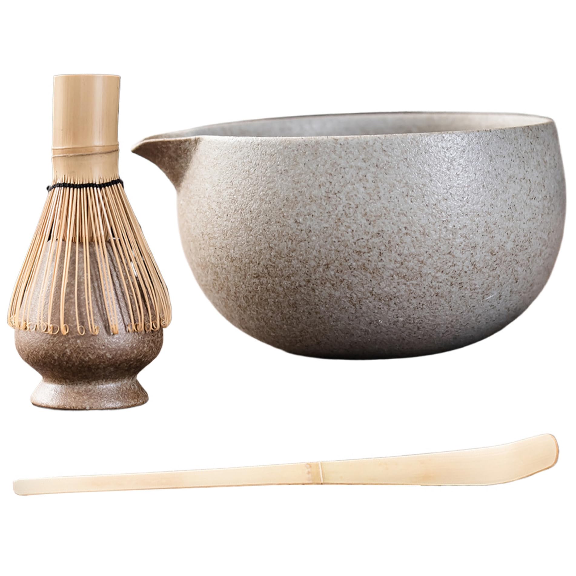Lot De 6 Balais Matcha Comprenant Un Fouet, Un Bol, Une Cuillère, Une Passoire Et Un Porte-fouet En Céramique - Set à Thé Japonais - Kit Manuel Pour Amateurs De Thé