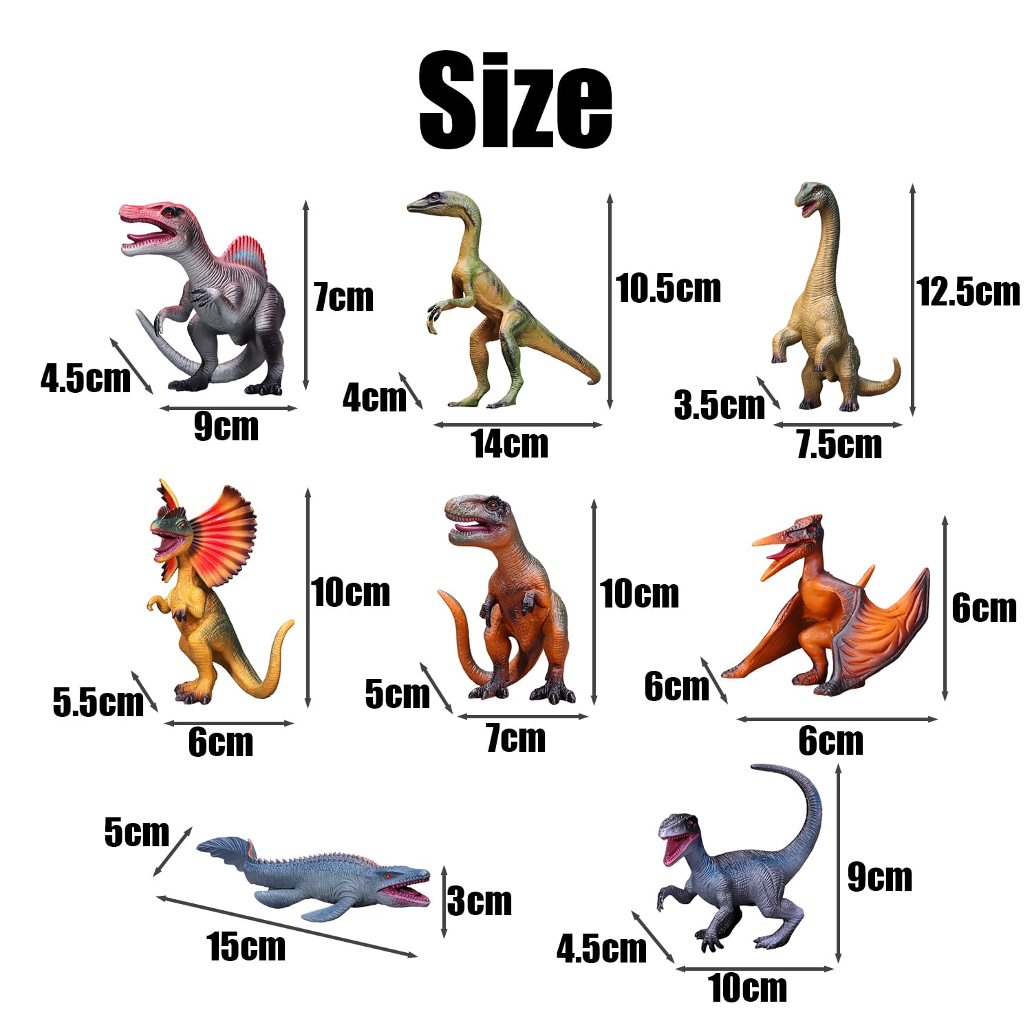 WUFGWBD 8-Piece Dinosaur Model Toys, Jurassic Dinosaur Set, Simulated Dinosaur Toys, Desktop Ornaments, Novelty Gifts For Boys - Image 2