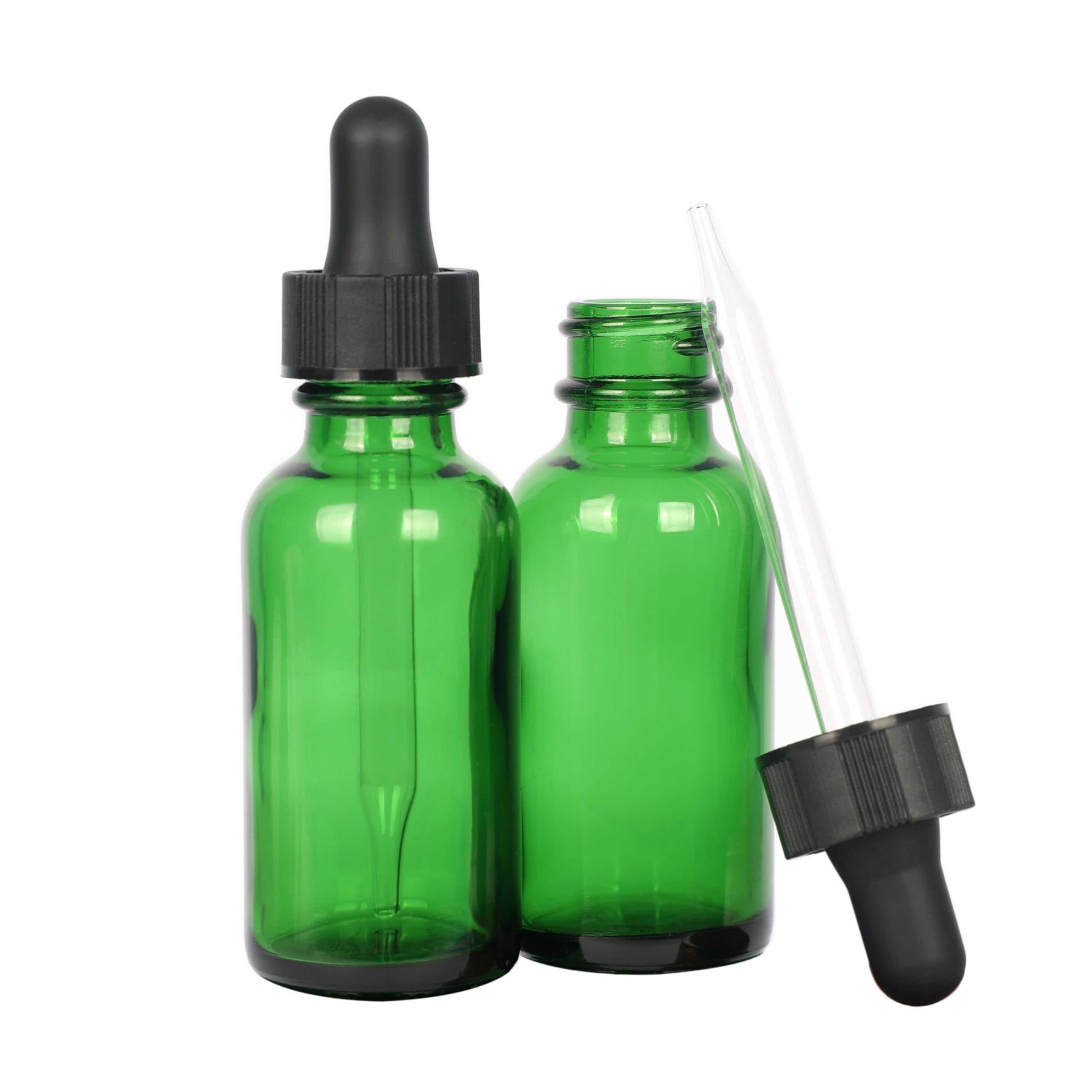 Magic Season Green Boston Round Glass Bottles ( / 30 Ml With Droppers / 2 Pcs)