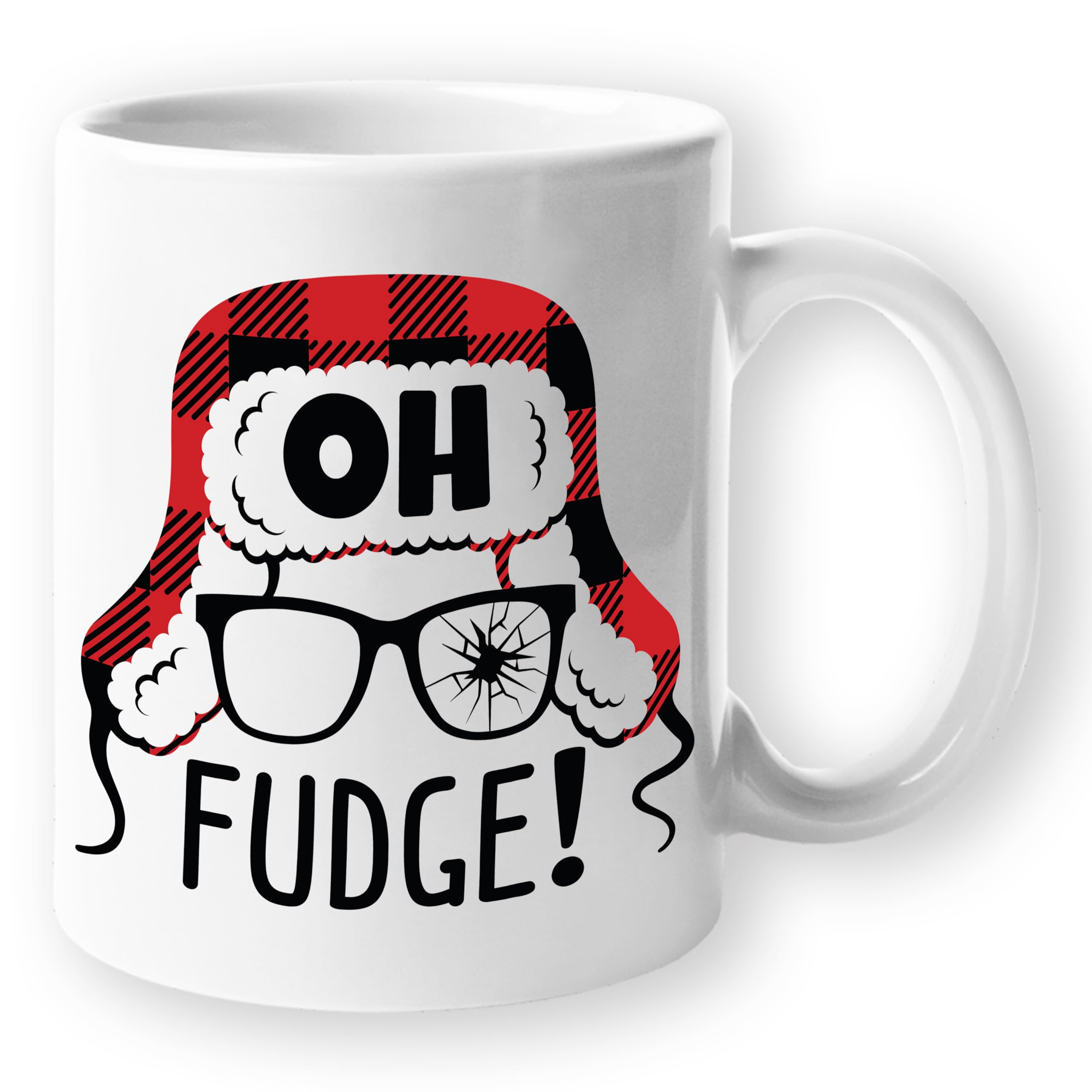 JPs Parcels Funny Novelty Christmas Coffee Cup - Oh Fudge - Ceramic 11oz Hot Beverage Mug - Great