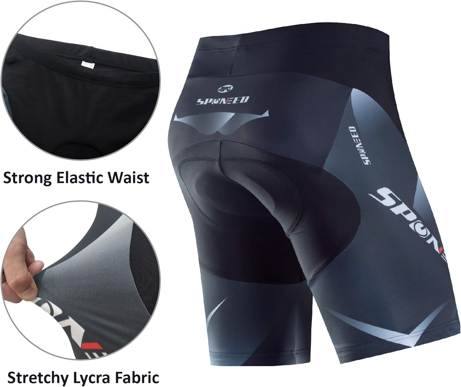 sponeed Men Bike Shorts Cushioned Biking Wear Gear Road Cycling Bottoms - Image 6