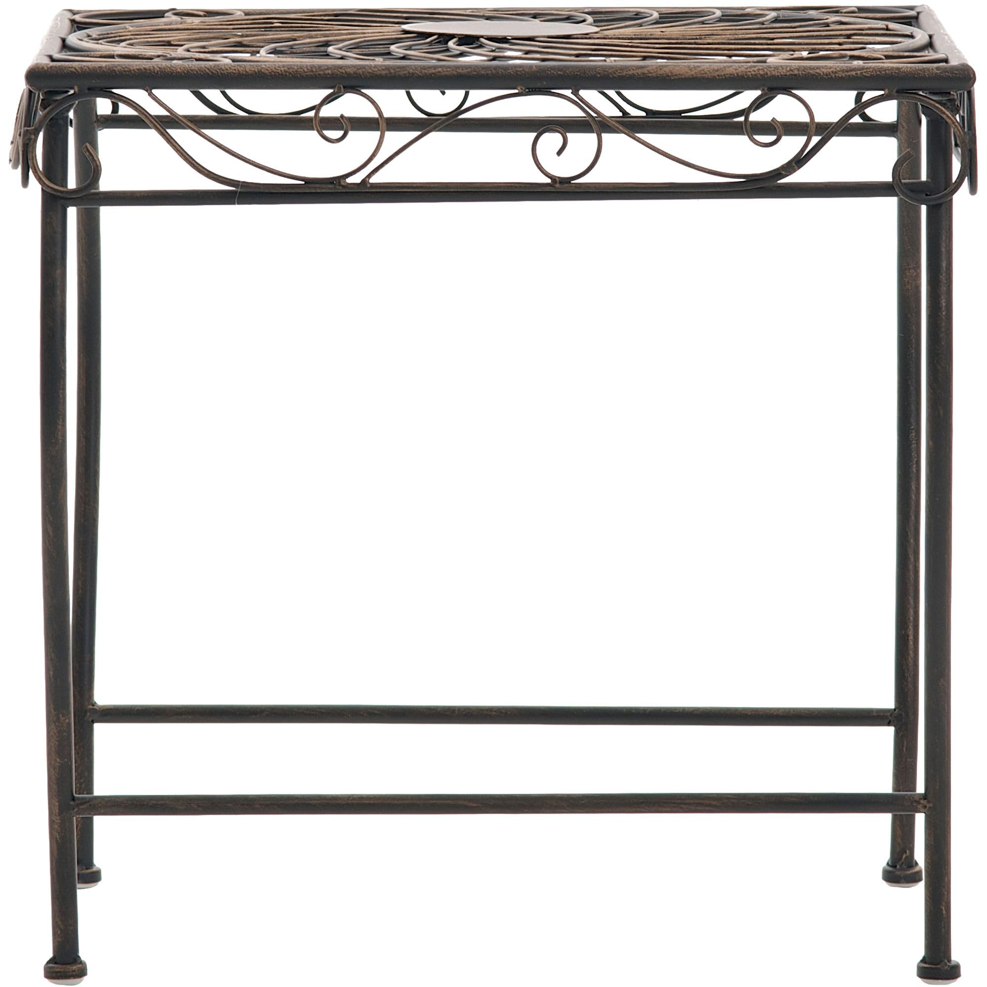 CLP Tavolino da Giardino in Ferro Zarina, Stile Liberty Romantico, Idrorepellente, Bronzo