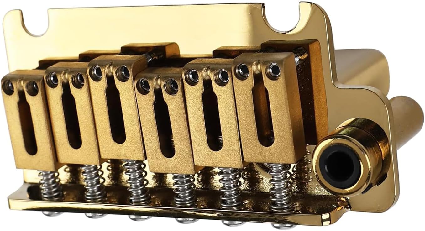 Gold 2-Point Electric Guitar Bridge 10.8mm strat tremolo bridge with Brass Block and steel Saddles Fit for 6 String Start St Electric Guitar Replacement Parts