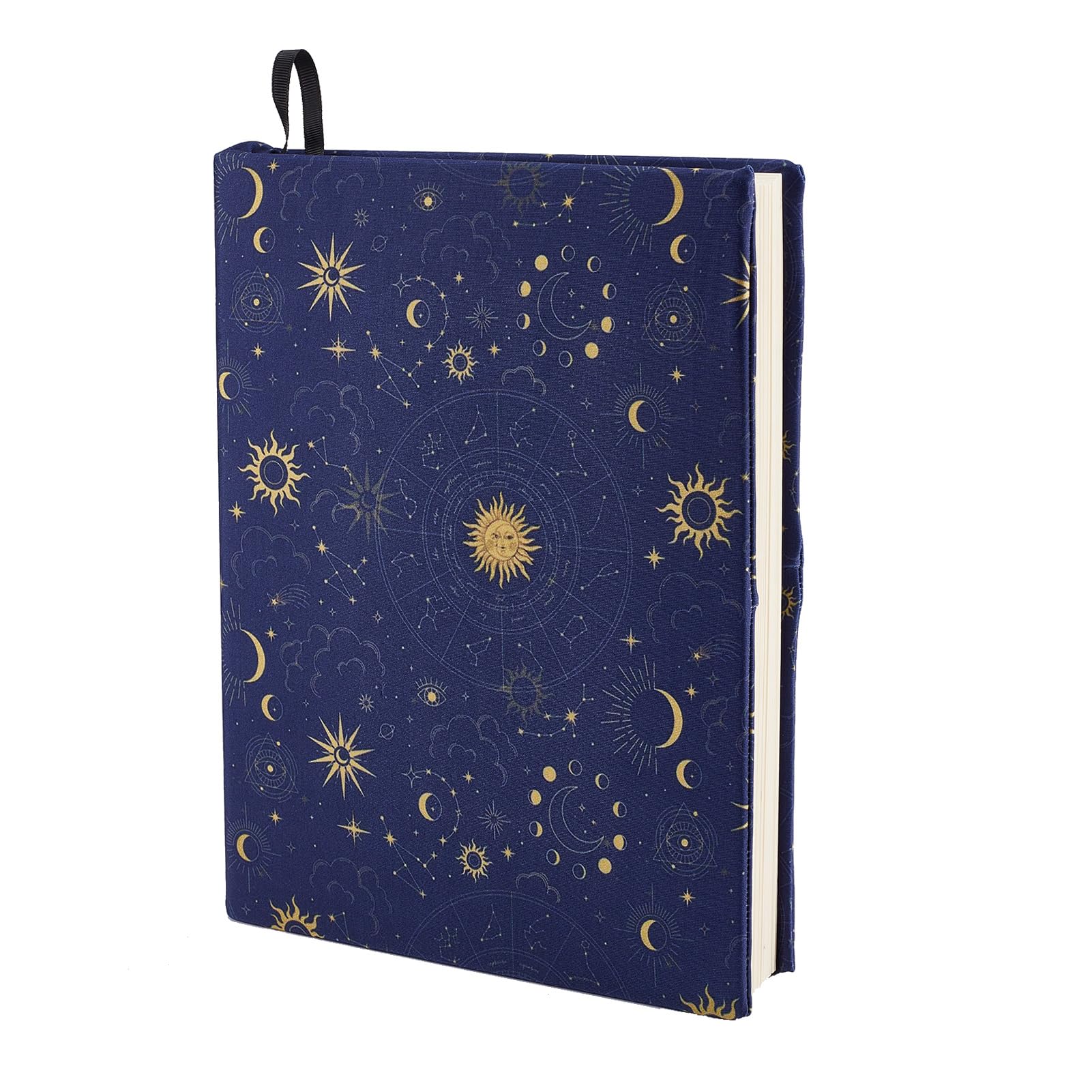 NICENEEDED Copertina Estensibile per Libri, Custodia per Libro Stella Luna Blu Navy