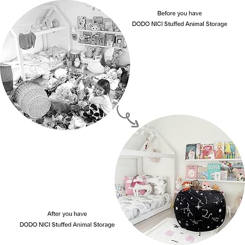 Miniatura 3 de Funda para silla puff (sin frijoles) para niños y adolescentes, apertura de cremallera, terciopelo suave, XL (34 pulgadas, negro)