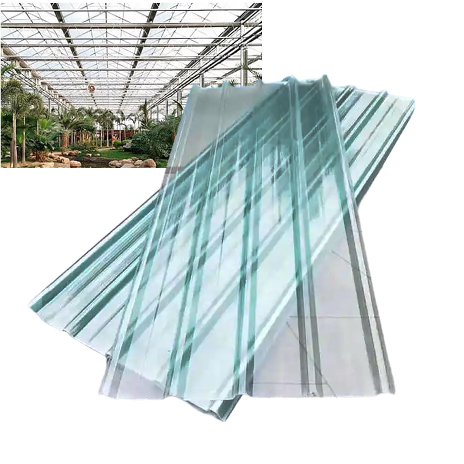 1.5mm Clear Polycarbonate Roofing Panels, UV Resistant Corrugated Plastic Sheets for Greenhouses & Sheds, Easy Cut Daylighting Panels with Insulation, Waterproof Outdoor Canopy Cover, 35x39in,18 PCS