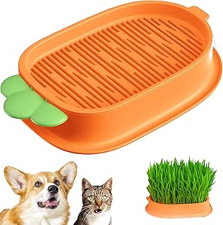 Cat Grass Growing Kit, Cat Grass Planter Seeds, Sprouting Tray Plant Germination Trays, Cat Grass Planter, Cat Grass Seeds Starter Tray Cat Grass Growing Kit, Soilless Cat Grass in Carrot Style