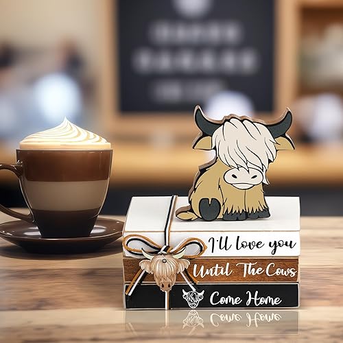 Miniatura 5 de Yookeer 4 piezas de decoración de bandeja escalonada de fútbol americano para el día de San Valentín, mini libros de madera, para decoración de