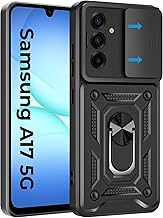 A rtistque Armor Bumper Back Case Cover for Samsung Galaxy A17 5G / F17/ M17 | Stylish Ring Holder & Inbuilt Stand | Sliding Camera Cover | Shockproof | Stylish Design | Samsung A17 Back Cover - Black
