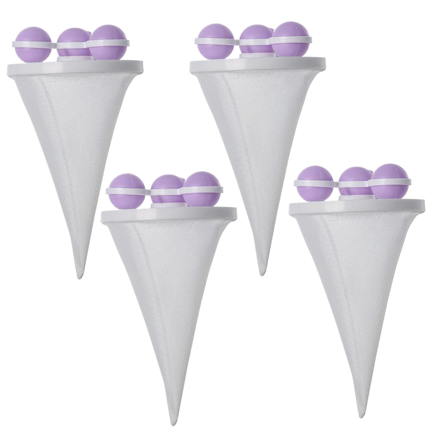 CAKEEYUM Pet Hair Remover for Laundry, 4Pcs Reusable Floating Hair Filtering Mesh Removal, Effective Laundry Catcher, Purple Pet Remover Balls for Washing Machine for, Float