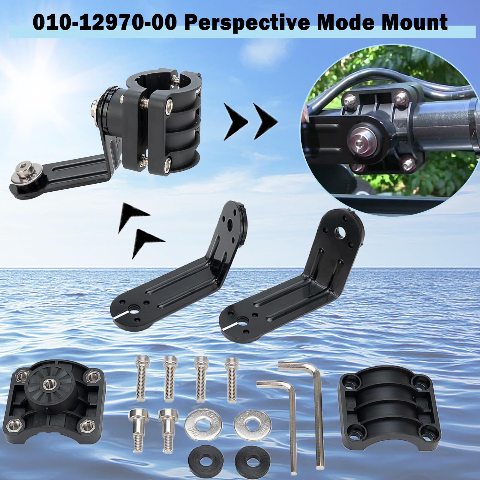TOPVOP auto 010-12970-00 Perspective Mode Mount Compatible with Panoptix Livescope LVS32 Perspective Mode Transducer Mount