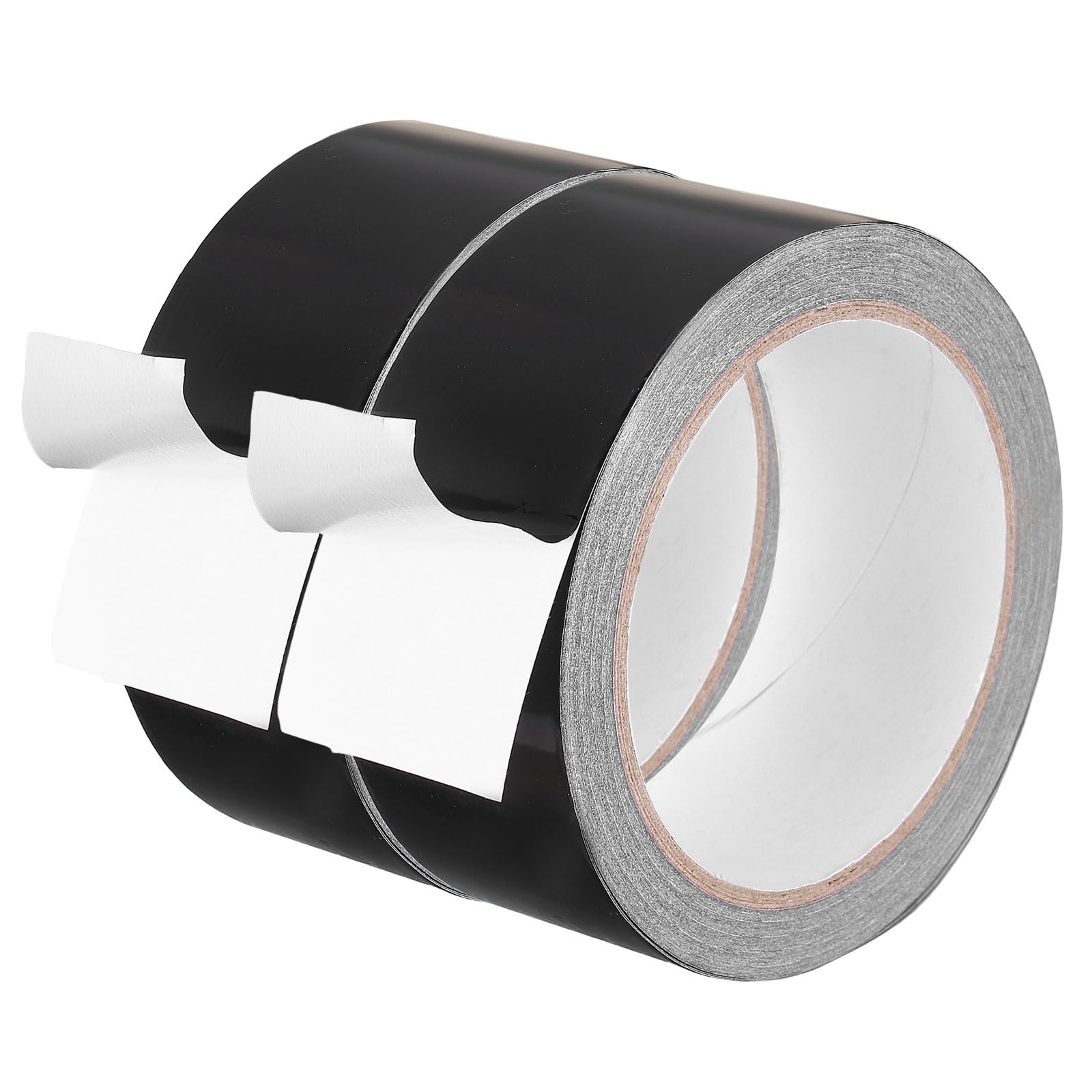 DEFANEX Aluminum Foil Tape (40mm x 20m, 0.07mm, Black) (2 Roll) Heat Resistant Metal Tape, for HVAC Sealing Patching Hot Cold Air Ducts