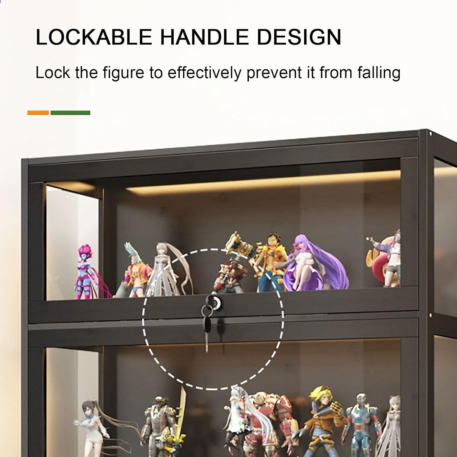 Display Cabinet Toys Display Shelf，Flip Door Display Cabinet, Curio Display Cabinet, Glass Door Display Cabinet, Natural Bamboo Display Cabinet, Glass Door Antique Cabinet, Sealed Dustproof