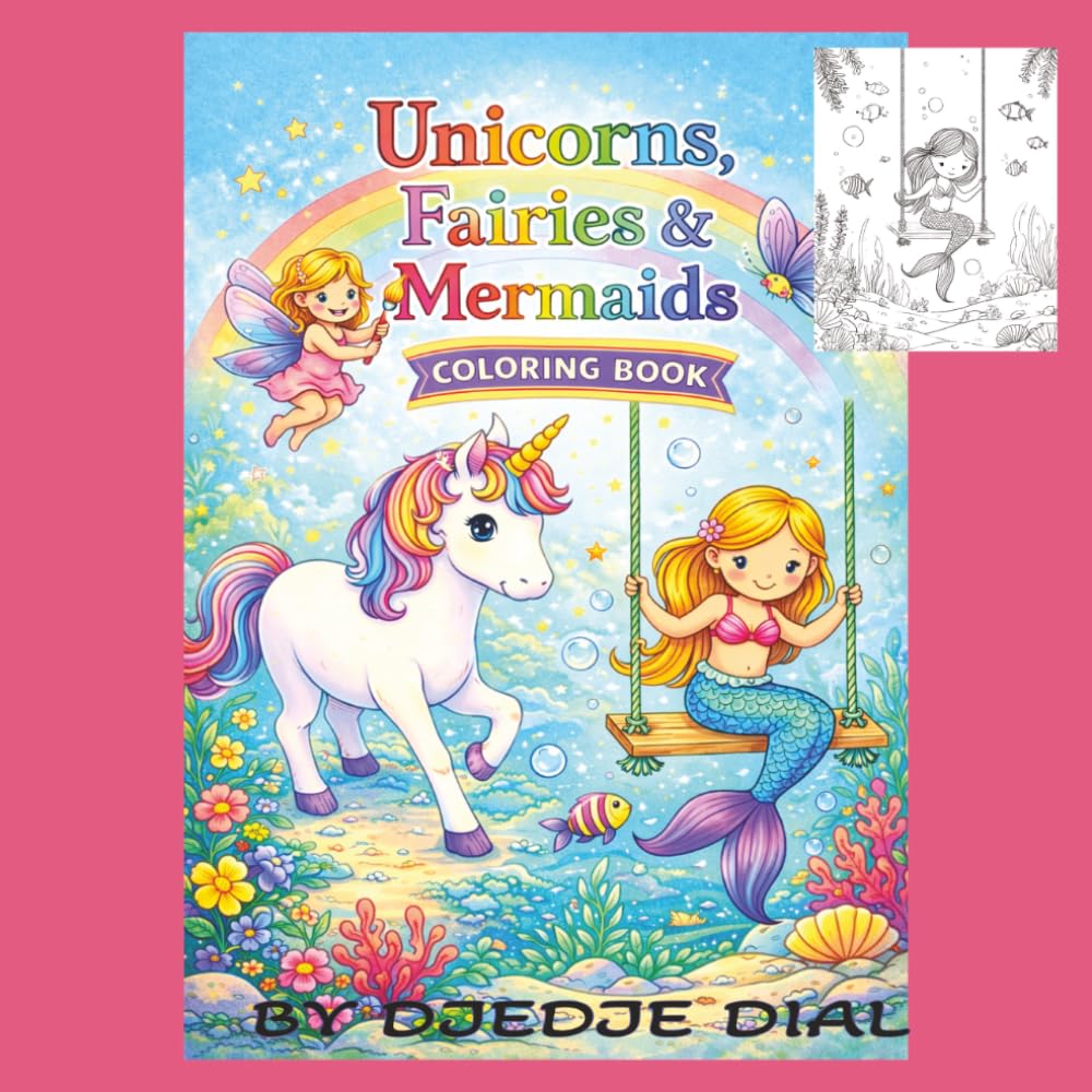 Magical Unicorns, Fairies & Mermaids Coloring Book: A Magical Fantasy Adventure with Cute Creatures and Enchanted Worlds
