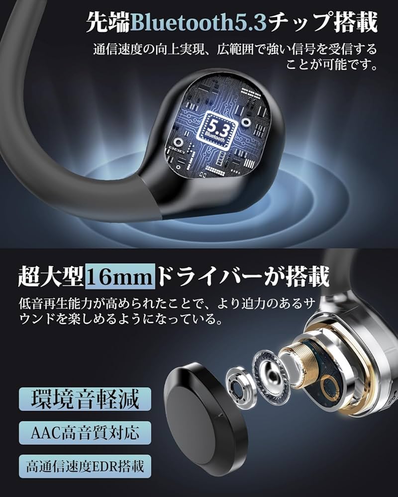 Amazon.co.jp: 骨伝導イヤホン こつでんどうイヤホン ワイヤレス